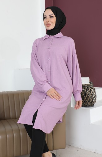 Casual Women`s Tunic With Pleated Sleeves 12m01 12m01-07 Lilac 12m01-07