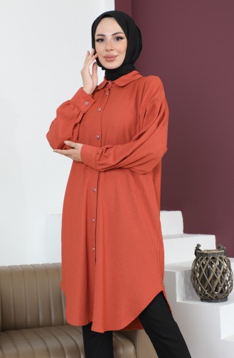 Casual Women`s Tunic With Pleated Sleeves 12m01 12m01-08 Tan 12m01-08