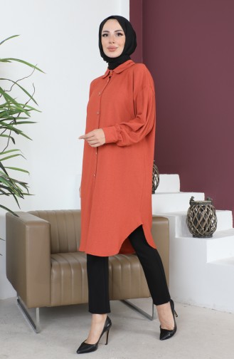 Casual Women`s Tunic With Pleated Sleeves 12m01 12m01-08 Tan 12m01-08