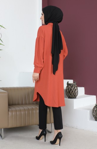 Casual Women`s Tunic With Pleated Sleeves 12m01 12m01-08 Tan 12m01-08