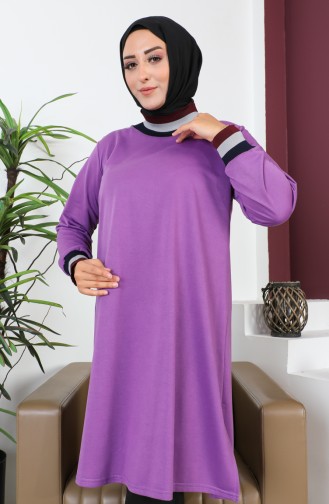 Plus Size Ribbed Tunic 2030-05 Lilac 2030-05