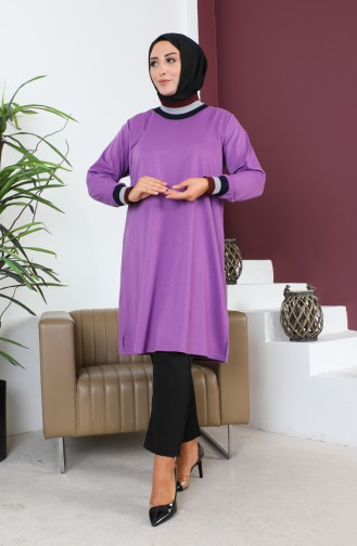 Plus Size Ribbed Tunic 2030-05 Lilac 2030-05