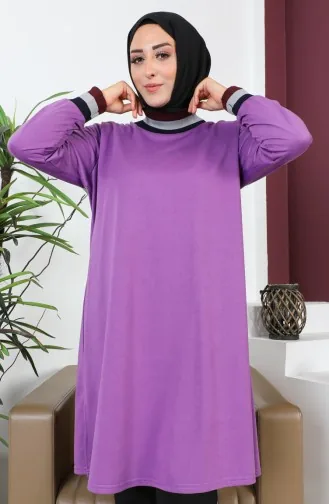Plus Size Ribbed Tunic 2030-05 Lilac 2030-05