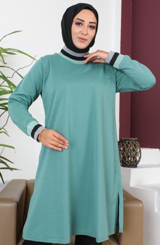 Plus Size Ribbed Tunic 2030-08 Green 2030-08