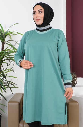 Plus Size Ribbed Tunic 2030-08 Green 2030-08