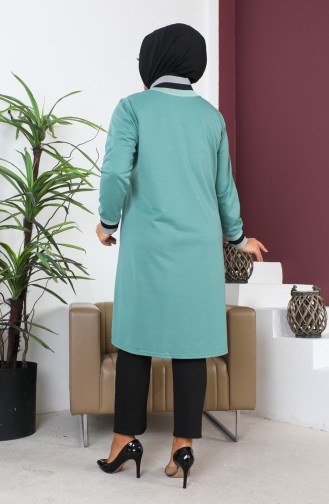 Plus Size Ribbed Tunic 2030-08 Green 2030-08