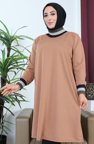 Plus Size Ribbed Tunic 2030-10 Biscuit 2030-10