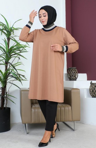 Plus Size Ribbed Tunic 2030-10 Biscuit 2030-10