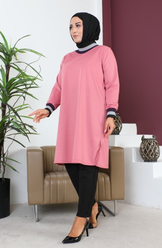 Plus Size Ribbed Tunic 2030-11 Pink 2030-11