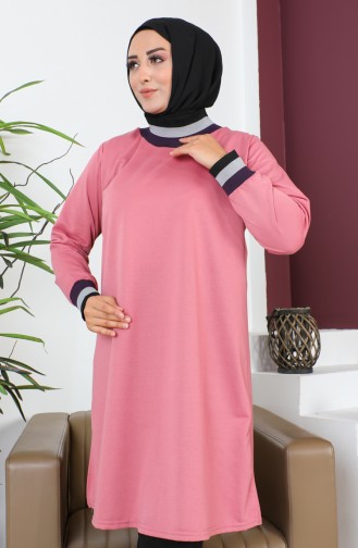 Plus Size Ribbed Tunic 2030-11 Pink 2030-11