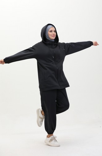 Costume Double Oyya Avec Pantalon De Jogging Texturé Doux 238493-01 Gris Anthracite 238493-01