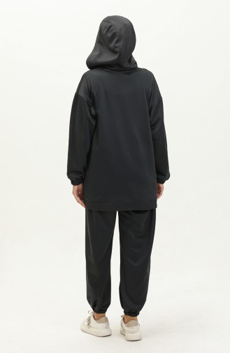 Costume Double Oyya Avec Pantalon De Jogging Texturé Doux 238493-01 Gris Anthracite 238493-01
