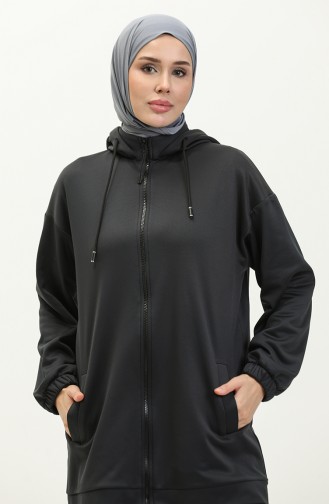 Costume Double Oyya Avec Pantalon De Jogging Texturé Doux 238493-01 Gris Anthracite 238493-01