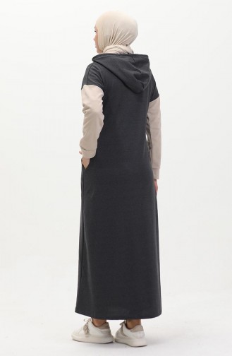 Color Garnished Sweat Dress 3009-03 Anthracite 3009-03