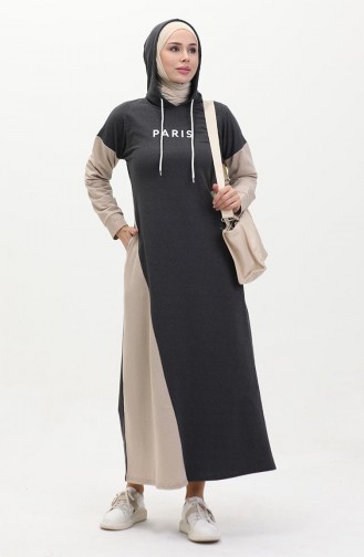 Color Garnished Sweat Dress 3009-03 Anthracite 3009-03