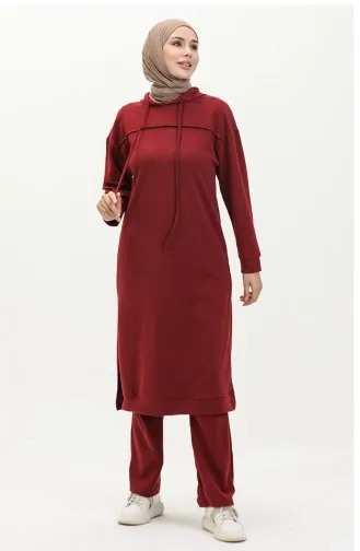 İki İplik Eşofman Takım 3034-01 Bordo