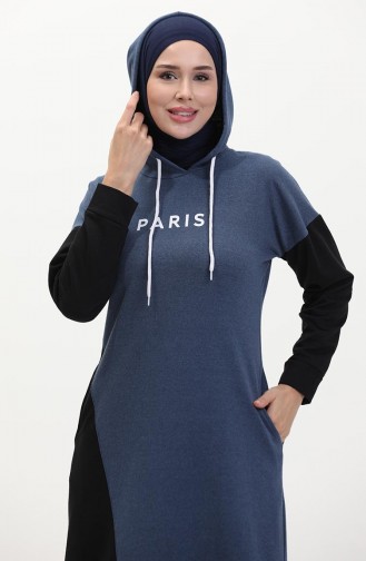 Robe Sweat Garnie De Couleurs 3009-04 Indigo 3009-04