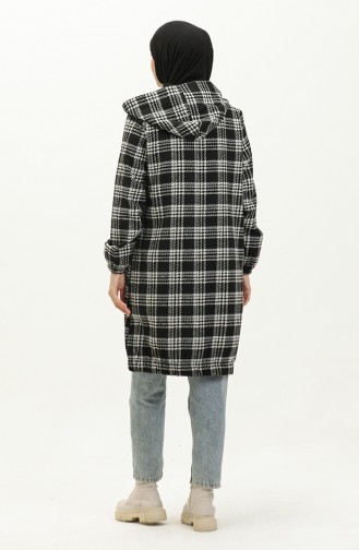 Plaid Hooded Cape 1224-01 Black 1224-01