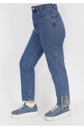 Steindetaillierte Jeanshose 2705-02 Denimblau 2705-02