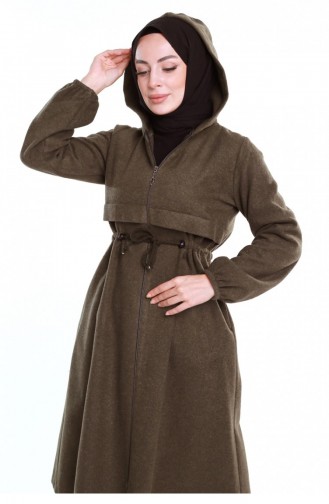 Cape à Capuche Avec Cordon De Serrage Et Taille 3199-04 Khaki 3199-04