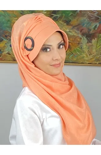 Châle à Visière Et Boucle De Couleur Pastel EY23SPKSL22-17 Orange 23SPKSL22-17