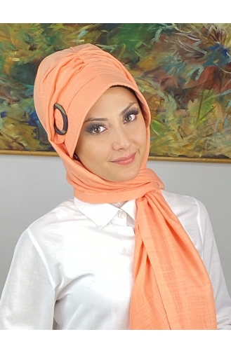 Châle à Visière Et Boucle De Couleur Pastel EY23SPKSL22-17 Orange 23SPKSL22-17