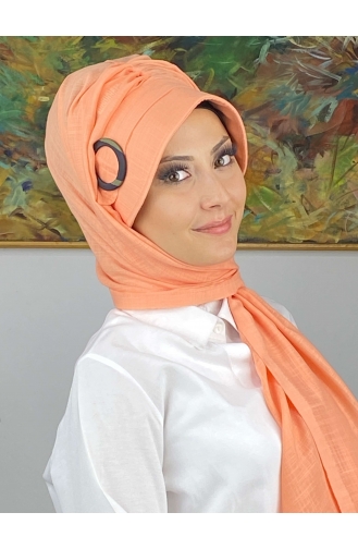 Châle à Visière Et Boucle De Couleur Pastel EY23SPKSL22-17 Orange 23SPKSL22-17