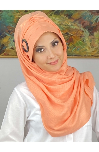 Châle à Visière Et Boucle De Couleur Pastel EY23SPKSL22-17 Orange 23SPKSL22-17