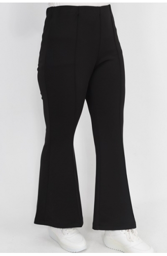 Noktae Scuba Fabric Flare Leg Trousers 18138-01 Black 18138-01