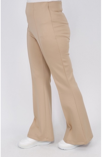 Noktae Scuba Fabric Flare Leg Trousers 18138-02 Stone 18138-02