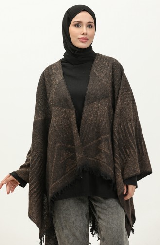 Pyramid Patterned Poncho 2038-01 Brown 2038-01