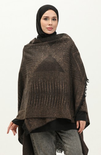 Poncho Mit Pyramidenmuster 2038-01 Braun 2038-01