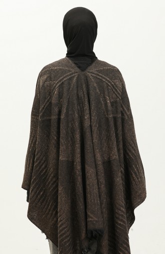 Pyramid Patterned Poncho 2038-01 Brown 2038-01