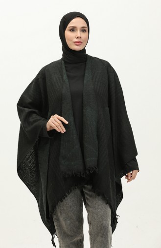 Poncho Met Piramidepatroon 2038-02 Smaragdgroen 2038-02