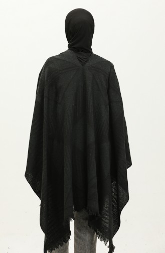 Poncho Mit Pyramidenmuster 2038-02 Smaragdgrün 2038-02