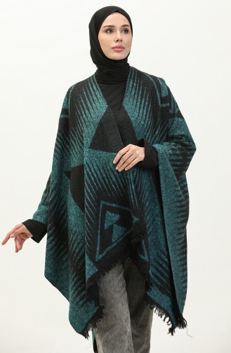 Poncho Met Piramidepatroon 2038-07 Olie 2038-07