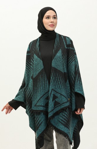 Poncho Met Piramidepatroon 2038-07 Olie 2038-07