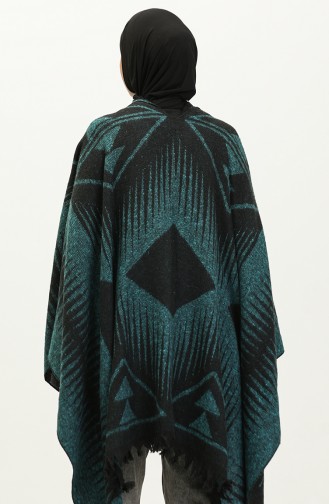 Poncho Met Piramidepatroon 2038-07 Olie 2038-07