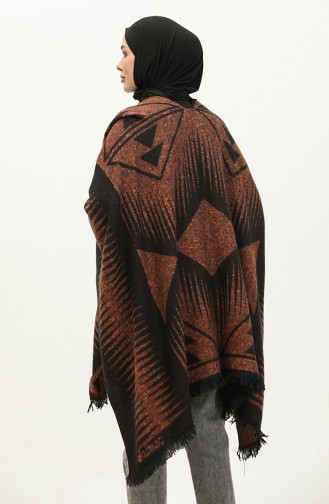 Poncho Met Piramidepatroon 2038-08 Tegel 2038-08