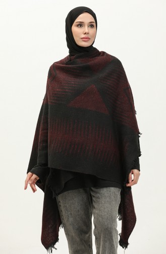 Pyramid Patterned Poncho 2038-09 Cherry 2038-09