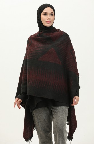 Poncho Mit Pyramidenmuster 2038-09 Kirsche 2038-09