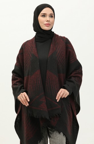 Pyramid Patterned Poncho 2038-09 Cherry 2038-09