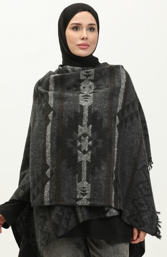 Poncho Met Asterpatroon 2042-01 Gerookt Bruin 2042-01