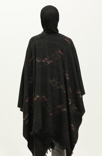 Aster Gemusterter Poncho 2042-03 Schwarzbraun 2042-03