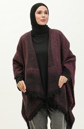 Poncho Mit Fischgrätenmuster 2045-05 Light Dusty Rose 2045-05