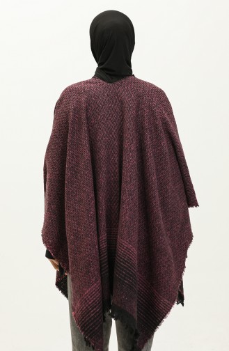 Herringbone Patterned Poncho 2045-05 Light Rose Dust 2045-05