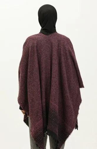 Herringbone Patterned Poncho 2045-05 Light Rose Dust 2045-05