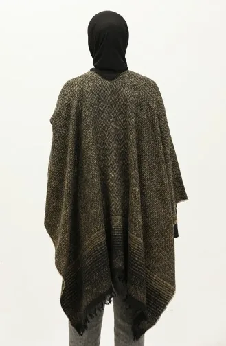 Herringbone Patterned Poncho 2045-06 Lemon Yellow 2045-06