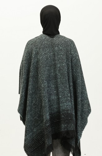 Herringbone Patterned Poncho 2045-07 Mint Blue 2045-07