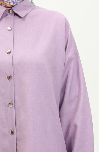 Ensemble Deux Pièces Tunique Pantalon Col Chemise 4436-04 Lilas 4436-04